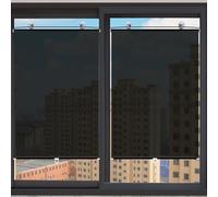 FUANA Lot de 3 pare-soleil rétractables à ventouse pour bureau, maison, voiture, installation sans perforation, PVC, noir, 125 x 45 cm, serrure de porte