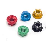 FUANA Lot de 4 écrous de roue de piste M10 pour vélo - Alliage d'aluminium 7075 haute résistance - Moyeu arrière à dégagement rapide pour essieux M10 x 1,0 et 3/8"