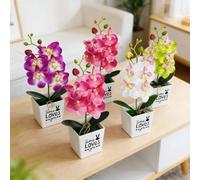 FUANA Lot de 4 fausses orchidées papillon - Nécessite peu d'entretien