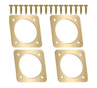 FUANA Lot de 4 protections de trou d'entrée en métal pour nichoir à oiseaux, dispositif de défense avec vis, 5,1 x 5,1 cm, finition dorée