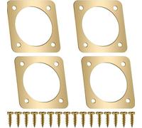 FUANA Lot de 4 protections de trou d'entrée en métal pour nichoir à oiseaux, dispositif de défense avec vis, 5,1 x 5,1 cm, finition dorée