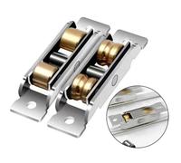 FUANA Lot de 4 rouleaux de porte coulissante avec roulements à billes en acier inoxydable et cuivre, pour remplacement robuste des portes coulissantes en verre, portes moustiquaires, serrures de porte