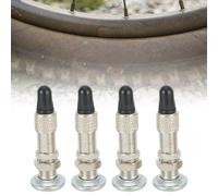 FUANA Lot de 4 valves sans chambre à air pour vélo Dunlop Woods Valve English Valve, en alliage de zinc pour vélo de route, VTT, kit de réparation