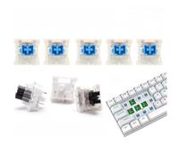 FUANA Lot de 70 commutateurs tactiles à 3 broches avec protection contre la poussière et boîtier transparent pour claviers mécaniques, noir et bleu