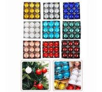 FUANA Lot de 9 boules de Noël pour sapin de Noël - Doré/argenté/rouge/blanc/bleu lac/bleu/or rose/bordeaux/vert olive