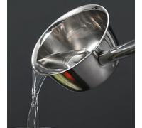 FUANA Louche en acier inoxydable à long manche pour servir de la soupe et de l'eau, bol profond de 35,7 cm avec crochet pour un rangement facile, outil de cuisine pour (14 cm)