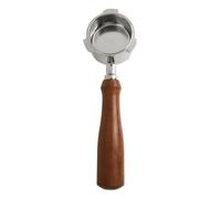 FUANA Machine à expresso à double bec 51 mm, 304 pour poignée de groupe en acier inoxydable avec double panier, filtre non pressurisé, poignée ergonomique en bois