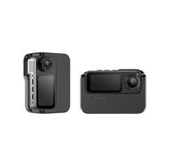 FUANA Mini caméra corporelle 2,7 K pour une utilisation en action, batterie de 350 mAh, écran IPS de 1,44", enregistrement en boucle, angle de 180°, prise en charge de 128 Go, pour voyage, travail