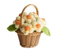 FUANA Mini panier de tournesol en crochet : charmante décoration faite à la main pour toutes les occasions