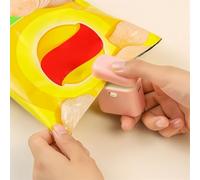 FUANA Mini scellant rechargeable pour sacs à goûter en plastique avec aimant, 5,8 x 4,7 x 2,6 cm, machine à sceller en ABS pour sacs à frites, scellant alimentaire compact et portable pour une