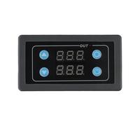 FUANA Module de relais temporisé numérique LED, interrupteur programmable pour 6-30 V DC, 70 x 40 x 40 mm, noir, A(12 V)/B (24 V) Type A