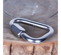FUANA Mousqueton triangulaire robuste pour connecteur de verrouillage en acier inoxydable pour escalade, spéléologie, sauvetage, lutte contre les incendies, équipement de sécurité argenté 8 mm
