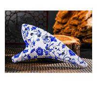 FUANA Ocarina Alto Do 12 trous en résine pour débutants, finition craquelée avec sac de transport, cordon tour de cou et livret de musique Bleu