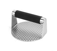 FUANA onlyfire Presse à hamburger en fonte ronde de 15 cm de diamètre avec poignée résistante à la chaleur pour plaque de cuisson et barbecue, presse à gril robuste pour