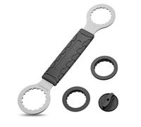 FUANA Outil de pédalier de vélo professionnel pour Hollowtech II, BB9000, BBR60, FSA MegaEvo - 16 fentes à double extrémité démontage et installation avec clé de protection de bras de manivelle, acier