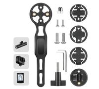 FUANA PA Bike Computer Support pour ordinateur de vélo Edge 20/25/200/500/510/520/800/810/820/1000/1030, Bryton Rider 10/310/330/410/530, Cateye - Support de guidon avec base lumineuse, noir, 12 cm