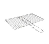 FUANA Panier de barbecue en acier inoxydable avec longue poignée pour poissons, fruits de mer, steak et légumes, ensemble d'outils de barbecue en plein air (1)