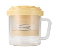 FUANA Passoire à yaourt avec couvercle, amovible en maille fine en acier inoxydable pour la séparation du lactosérum et la yaourtière grecque, pot filtrant compact pour (jaune)