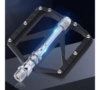 FUANA Pédales de vélo en alliage d'aluminium avec 4 roulements pour VTT et vélos de route, clous double face antidérapants, tige en acier chromé, pour la plupart des modèles de vélo, 1 paire de kit de