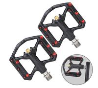 FUANA Pédales ultralégères en fibre de carbone pour vélo de route, paire de 180 g, 3 roulements scellés avec DU, plate-forme large de 99 mm, clous en alliage antidérapants, kit de réparation de vélo