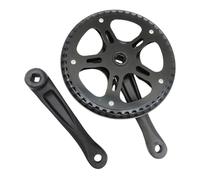 FUANA Pédalier de vélo pliable 48T de 170 mm avec axe carré pour vélos à vitesse unique et multi-vitesses, pédalier en alliage avec pédalier en option kit de réparation de vélo