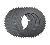 FUANA Pédalier en fibre de carbone pour vélo de piste à pignon fixe BCD144 49-64T Pédalier à vitesse unique léger 123 g-184 g pour la plupart des vélos de piste Kit de réparation