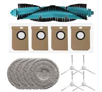 FUANA Pièces de rechange pour aspirateur robot Cecotec Conga 15090 16090 AI SpinArm Home & Wash, 1 brosse principale, 4 brosses latérales, 4 chiffons de serpillère, 4 sacs à poussière