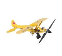 FUANA Piper J3 Girouette d'avion en métal soudé à la main, indicateur de direction du vent pour décoration de jardin, cour, finition jaune antirouille avec montage facile