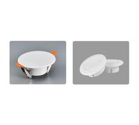 FUANA Plaque murale pour ouvertures de 50 à 85 mm, matériau ABS, boucle à ressort sécurisée, ajustement plat intégré pour unités AC, serrure de porte blanche