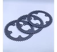 FUANA Plateau de pédalier simple en fibre de carbone 4 mm d'épaisseur 5 boulons 130 BCD pour 9-13 vitesses 48T/50T/52T pour vélos de route et vélos pliants