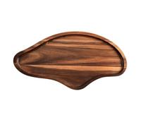 FUANA Plateau de service en bois fait à la main, plateau à pain, finition lisse, plateau à thé, dessert, collation, accessoires 30 x 14,8 cm