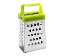 FUANA Râpe à 4 faces en acier inoxydable avec poignée antidérapante en forme de queue de poisson pour corps en plastique PP + 430 pour lames en acier inoxydable, 6,7 x 3,7 x 2,7 cm, vert