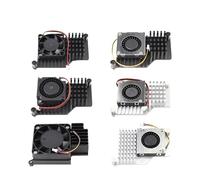 FUANA Refroidisseur actif Raspberry Pi 5 avec ventilateur PWM et tapis thermique - Dissipateur thermique en aluminium pour une dissipation efficace de la chaleur, ventilateur à turbine 3010