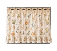 FUANA Rideau de four de cuisine de style rustique avec bordure en dentelle - Tissu polyester à motif floral rustique pour décoration de poignée de cuisinière, facile à nouer - 76 x 55 cm