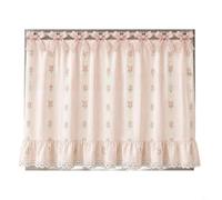 FUANA Rideau de four de cuisine de style rustique avec bordure en dentelle - Tissu polyester à motif floral rustique pour décoration de poignée de cuisinière, drapé facile à nouer - 76 x 55 cm (D)