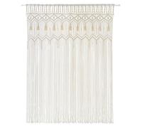 FUANA Rideau de porte tissé à la main pour fenêtre ou porte, décoration bohème filtrant la lumière, en coton, 135 x 200 cm, serrure de porte