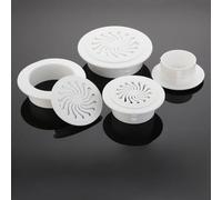 FUANA Rosace en plastique pour trou de ventilation mural, grille de climatisation en polypropylène, plaque décorative, 40-100 mm, lot de 1, accessoires de radiateur blanc