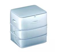 FUANA Sac de rangement pliable à condensation pour vêtements, jouets et literie - Organiseur peu encombrant avec hauteur réglable (52 x 42 x 30 - 60 cm), avoine bleu clair