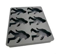 FUANA Sasquatch - Bac à glaçons réutilisable en silicone à 6 cavités pour moule pour boissons, whisky, plateau de congélation flexible pour friandises au chocolat, gelée (noir)