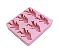 FUANA Sasquatch - Bac à glaçons réutilisable en silicone à 6 cavités pour moule pour boissons, whisky, plateau de congélation flexible pour friandises au chocolat, gelée (rose)