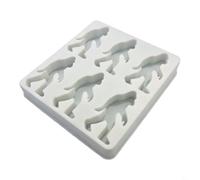 FUANA Sasquatch - Bac à glaçons réutilisable en silicone à 6 cavités pour moule pour boissons, whisky, plateau de congélation flexible pour friandises au chocolat, gelée (blanc)