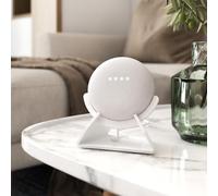 FUANA Socle de bureau en acrylique pour Google Nest Mini, 11,4 x 10,8 x 8,1 cm, support transparent pour améliorer la qualité du son et réduire les vibrations du câble des écouteurs
