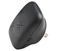 FUANA Sonnette sans fil étanche, fonctionnement sans pile, boîtier en plastique, 9 x 8 x 7 cm, pour prises de courant EU USA UK, câble d'écouteurs blanc/noir