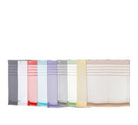 FUANA Store Romain avec Œillets pour Cuisine 120 x 140 cm Dimout Polyester Fenêtre Store pour Bureau Maison Décor en Blanc Gris Clair Serrure de Porte