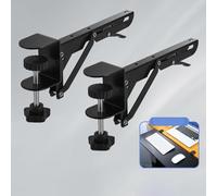 FUANA Support de bras pliable pour bureau à domicile - Coude en acier avec rotation à 360° - Support réglable pour moniteur ou clavier - Verrou de porte noir