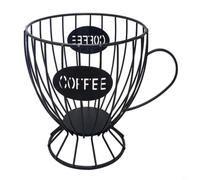 FUANA Support de dosettes de café, panier de rangement pour dosettes de café, panier de rangement pour capsules de café pour cuisine, bureau (noir)