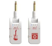 FUANA Système de guitare sans fil 2,4 GHz émetteur et récepteur pour guitare électrique, basse, instruments à vent électroniques, compact ABS, construction transparente, câble d'écouteurs