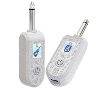 FUANA Système de guitare sans fil pour tous les instruments, émetteur et récepteur rechargeables 2,4 GHz, portée de 30 à 50 m, USB-C, 20 CH, plage dynamique 110 dB câble pour écouteurs