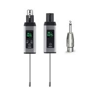 FUANA Système de microphone sans fil UHF avec émetteur et récepteur XLR, 610,5-669,5 MHz, réponse audio 40-18 kHz, pour alimentation fantôme 48 V Câble d'écouteurs