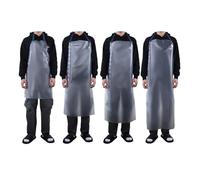 FUANA Tablier imperméable en PVC transparent résistant à l'huile pour cuisine, pâtisserie, nettoyage, 80 x 55 cm, 100 x 65 cm, 110 x 65 cm, 120 x 65 cm